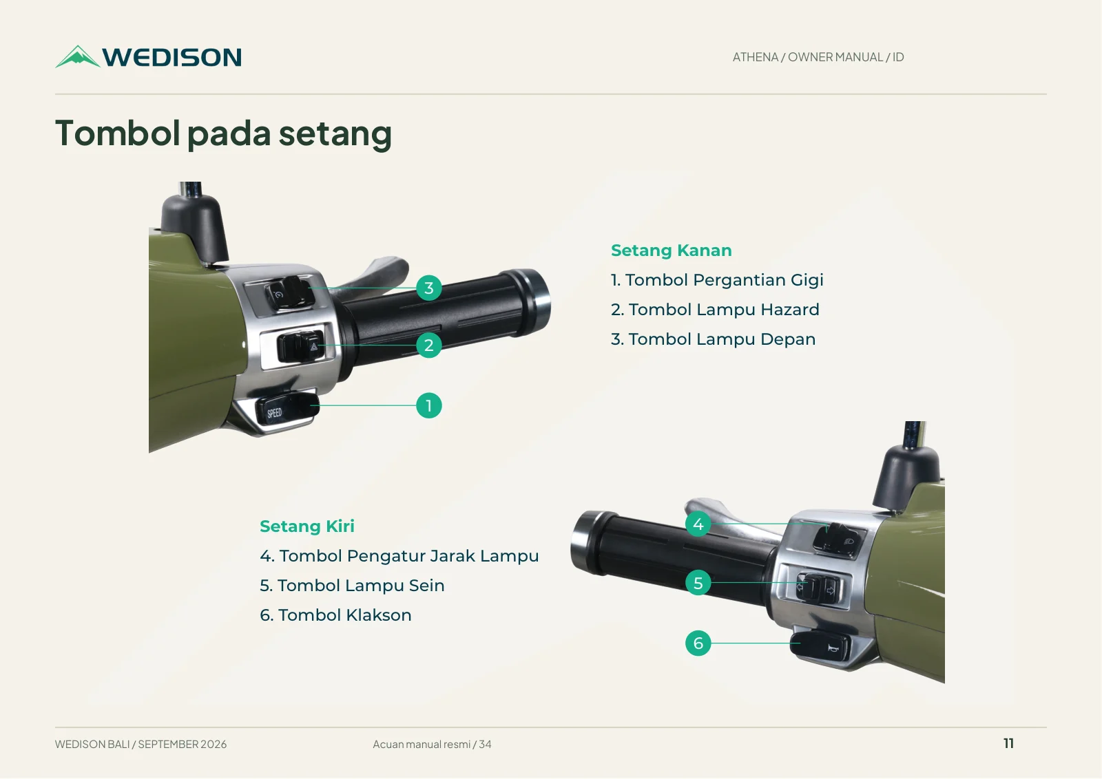 Tombol pada setang / Halaman 11