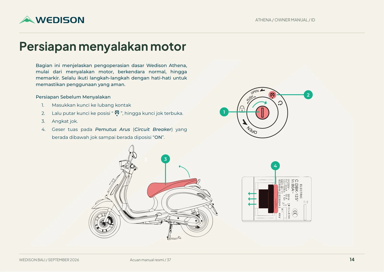 Persiapan menyalakan motor / Halaman 14