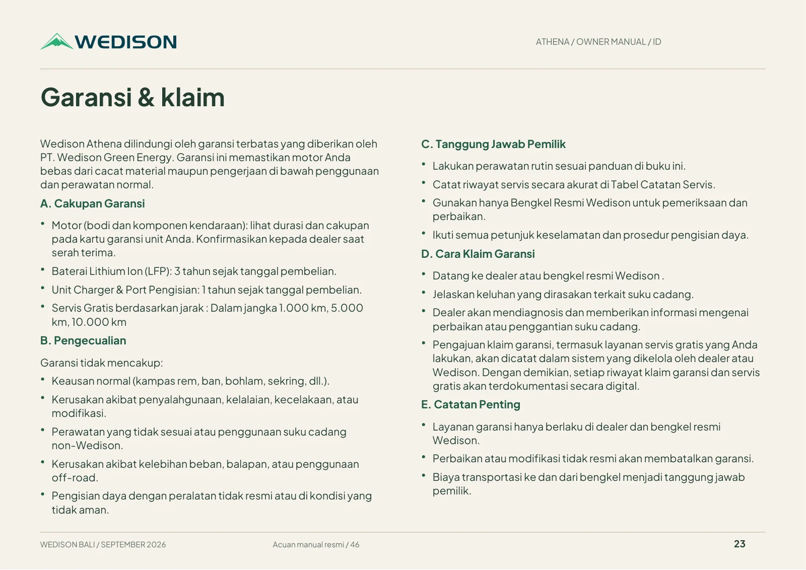 Garansi & klaim / Halaman 23