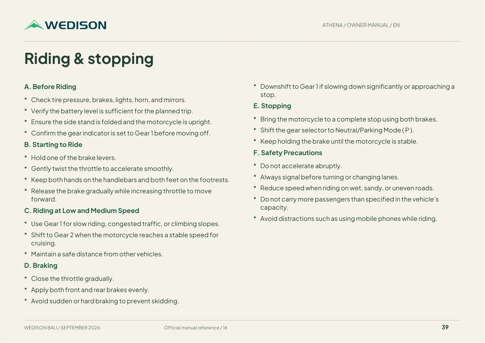 Riding & stopping / Halaman 39