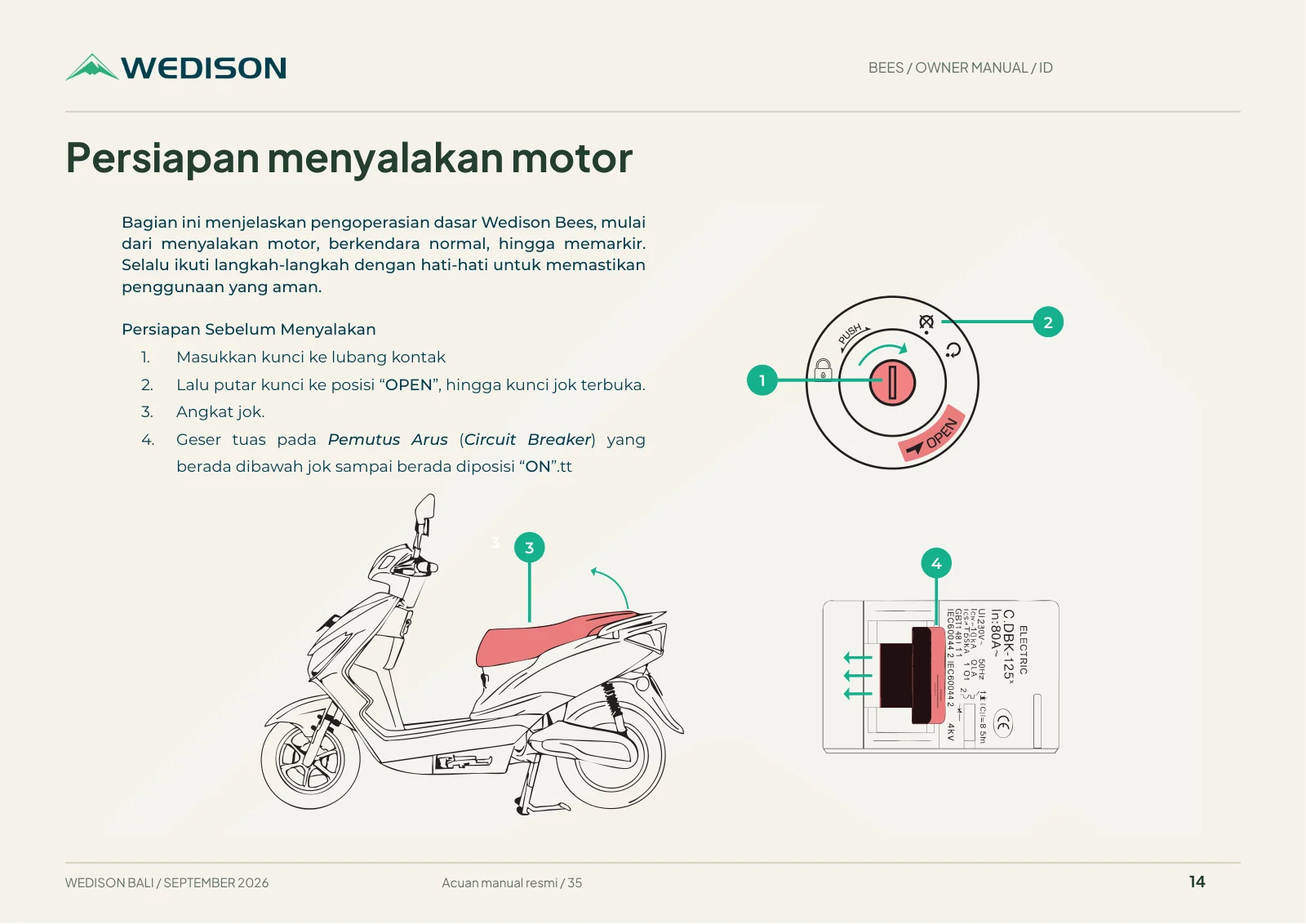 Persiapan menyalakan motor / Halaman 14