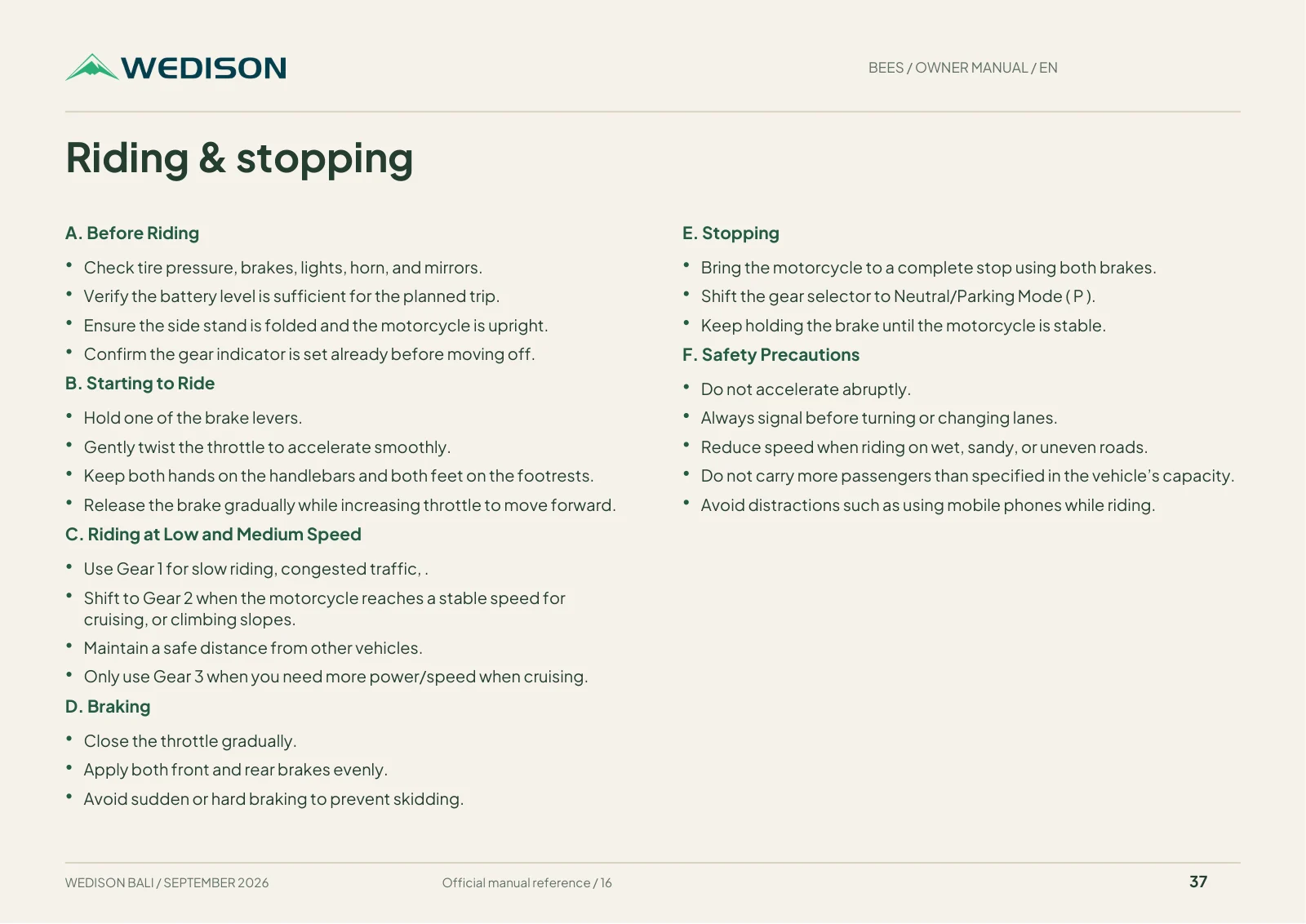 Riding & stopping / Halaman 37