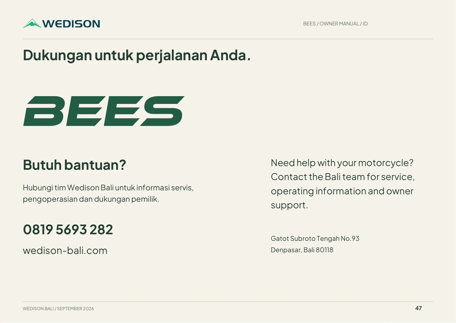 Dukungan untuk perjalanan Anda. / Halaman 47