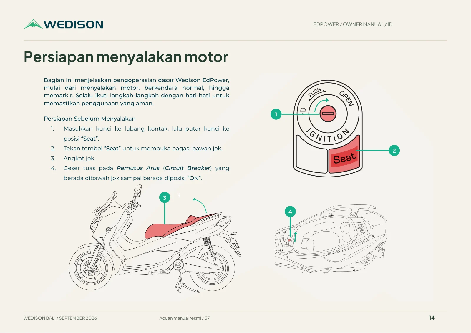 Persiapan menyalakan motor / Halaman 14