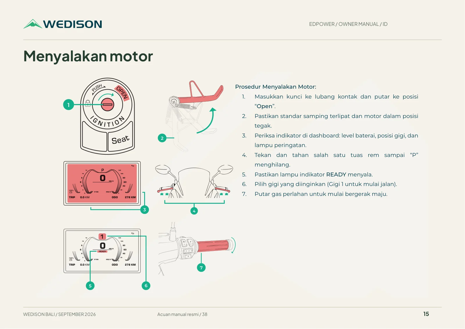 Menyalakan motor / Halaman 15