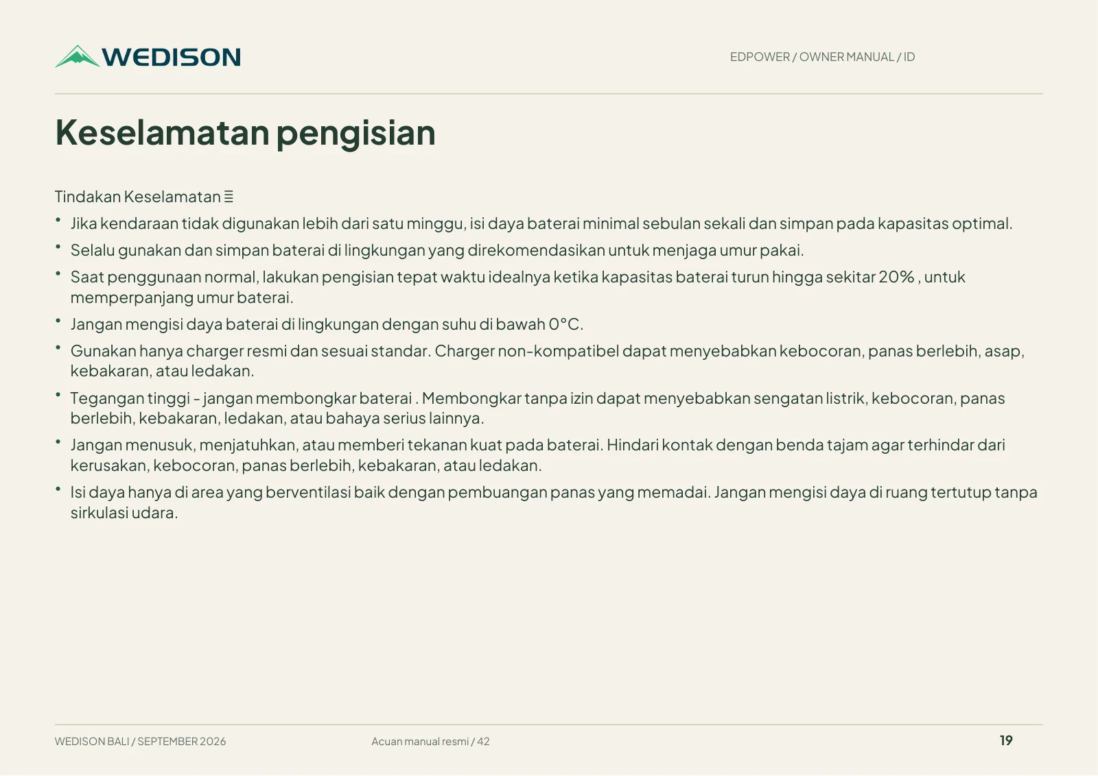 Keselamatan pengisian / Halaman 19