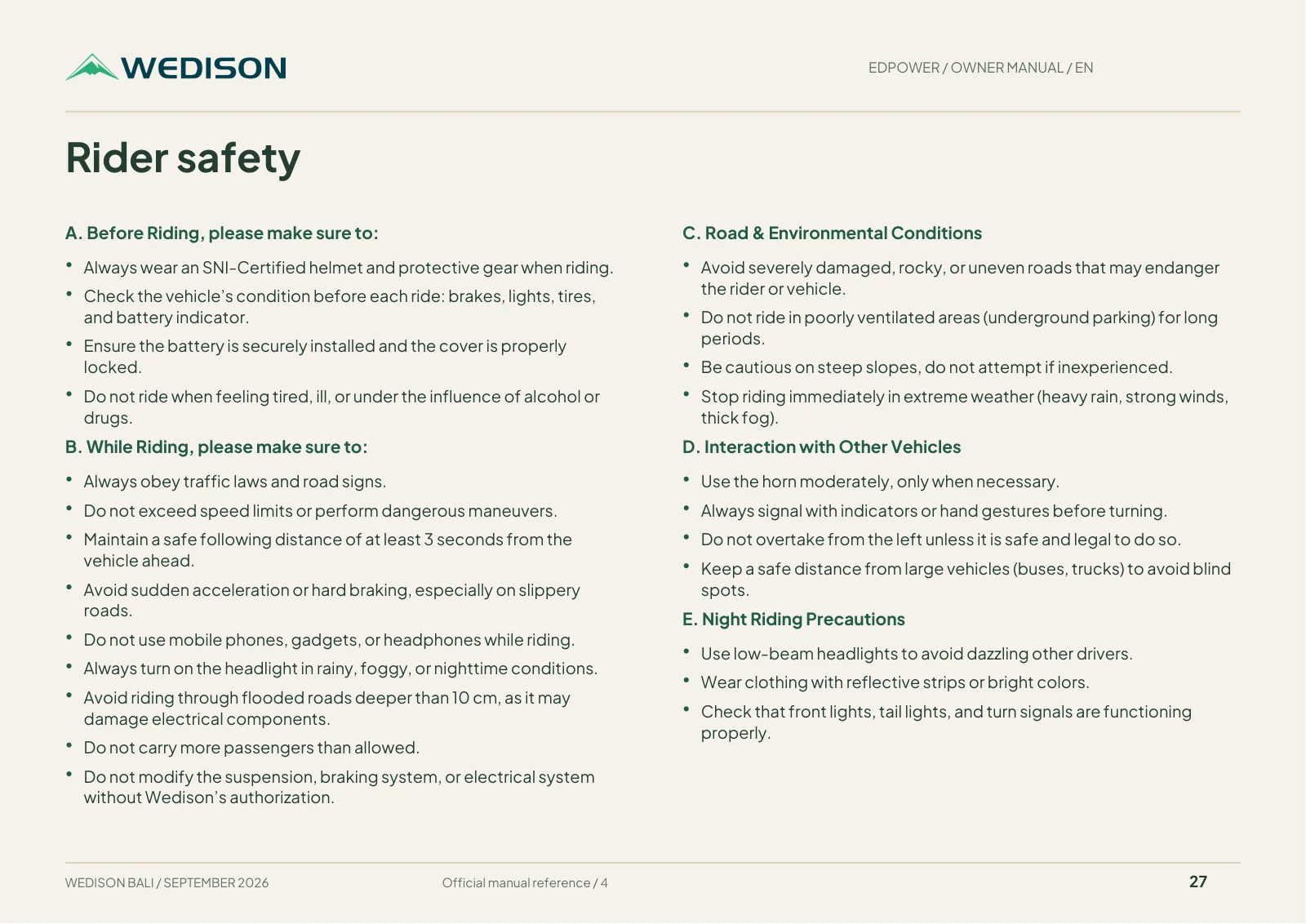 Rider safety / Halaman 27