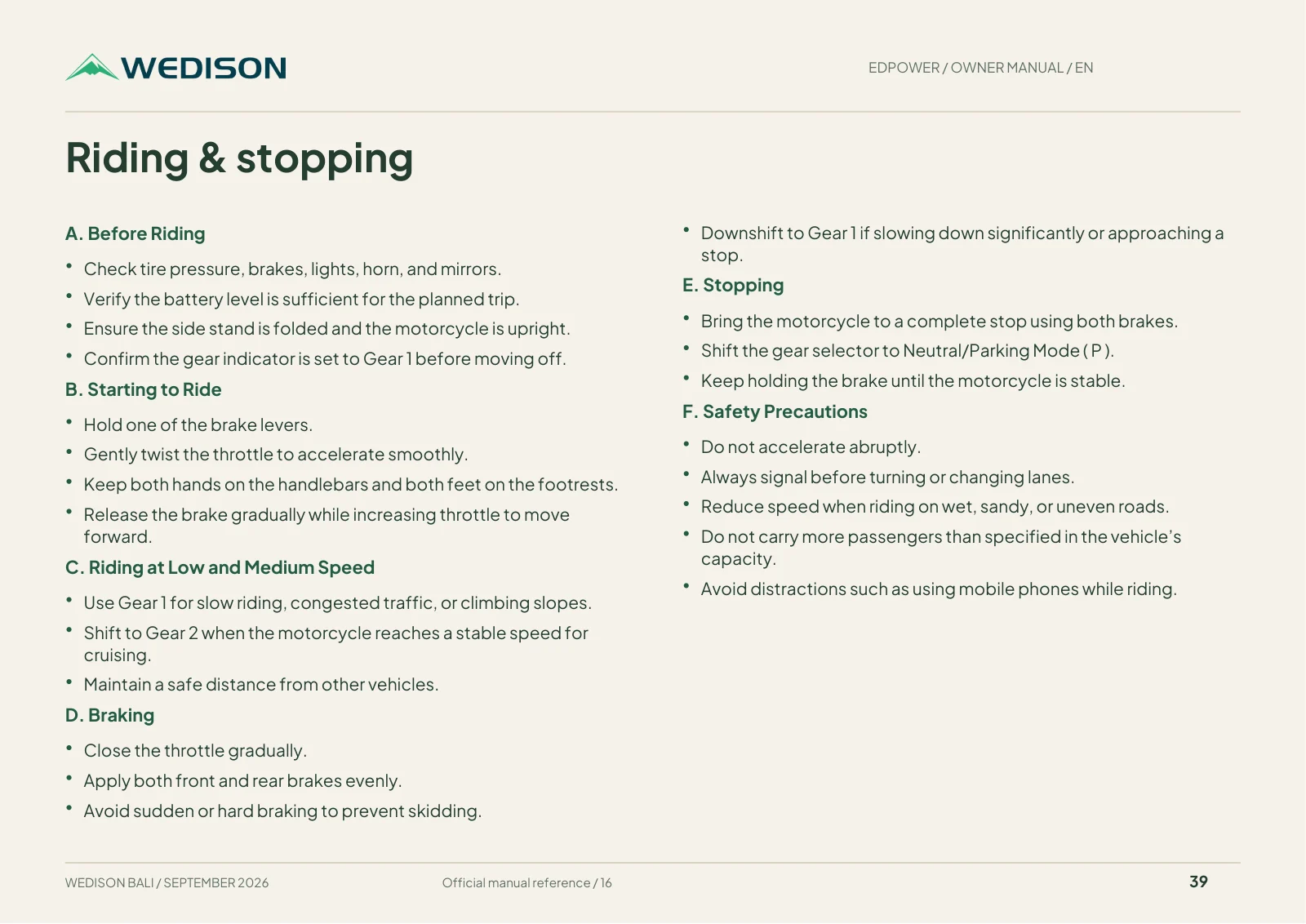 Riding & stopping / Halaman 39