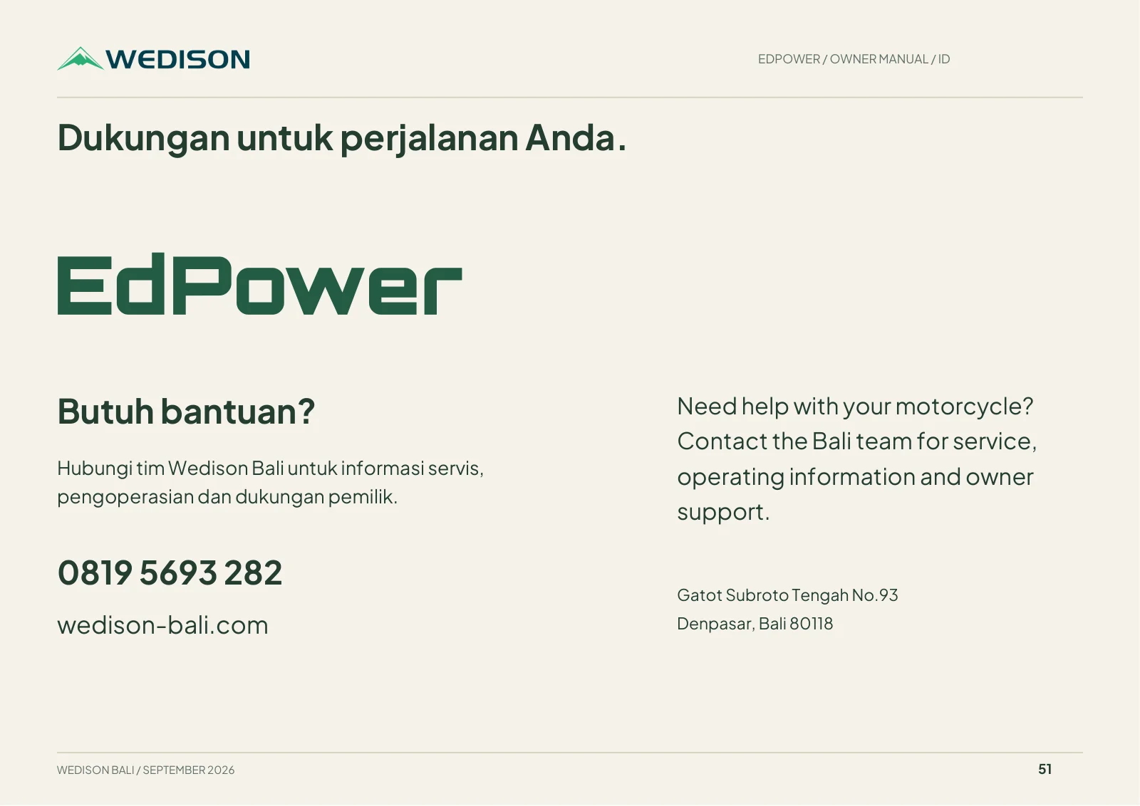 Dukungan untuk perjalanan Anda. / Halaman 51