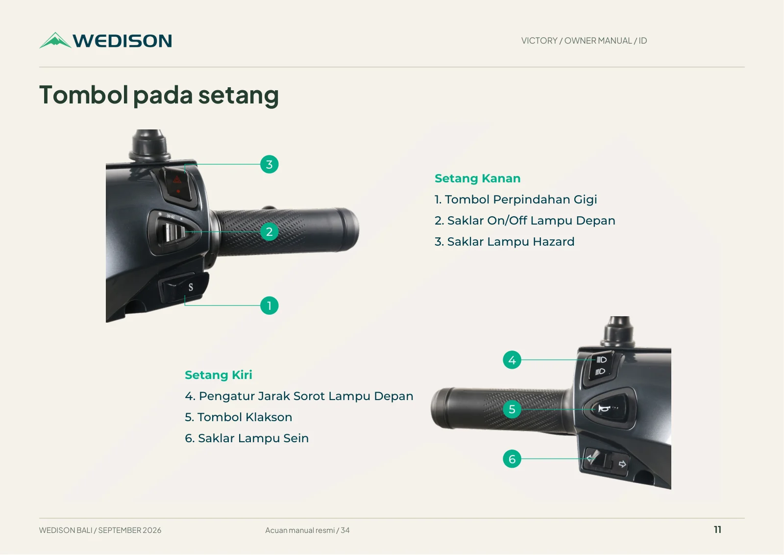Tombol pada setang / Halaman 11