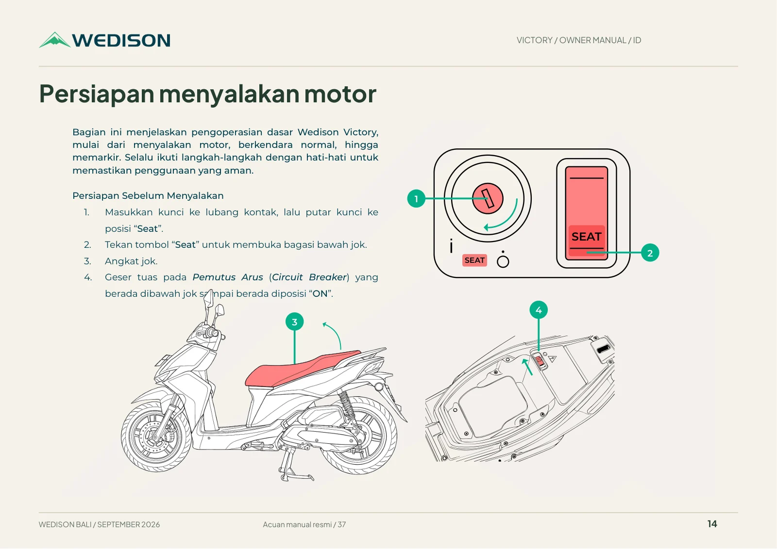 Persiapan menyalakan motor / Halaman 14