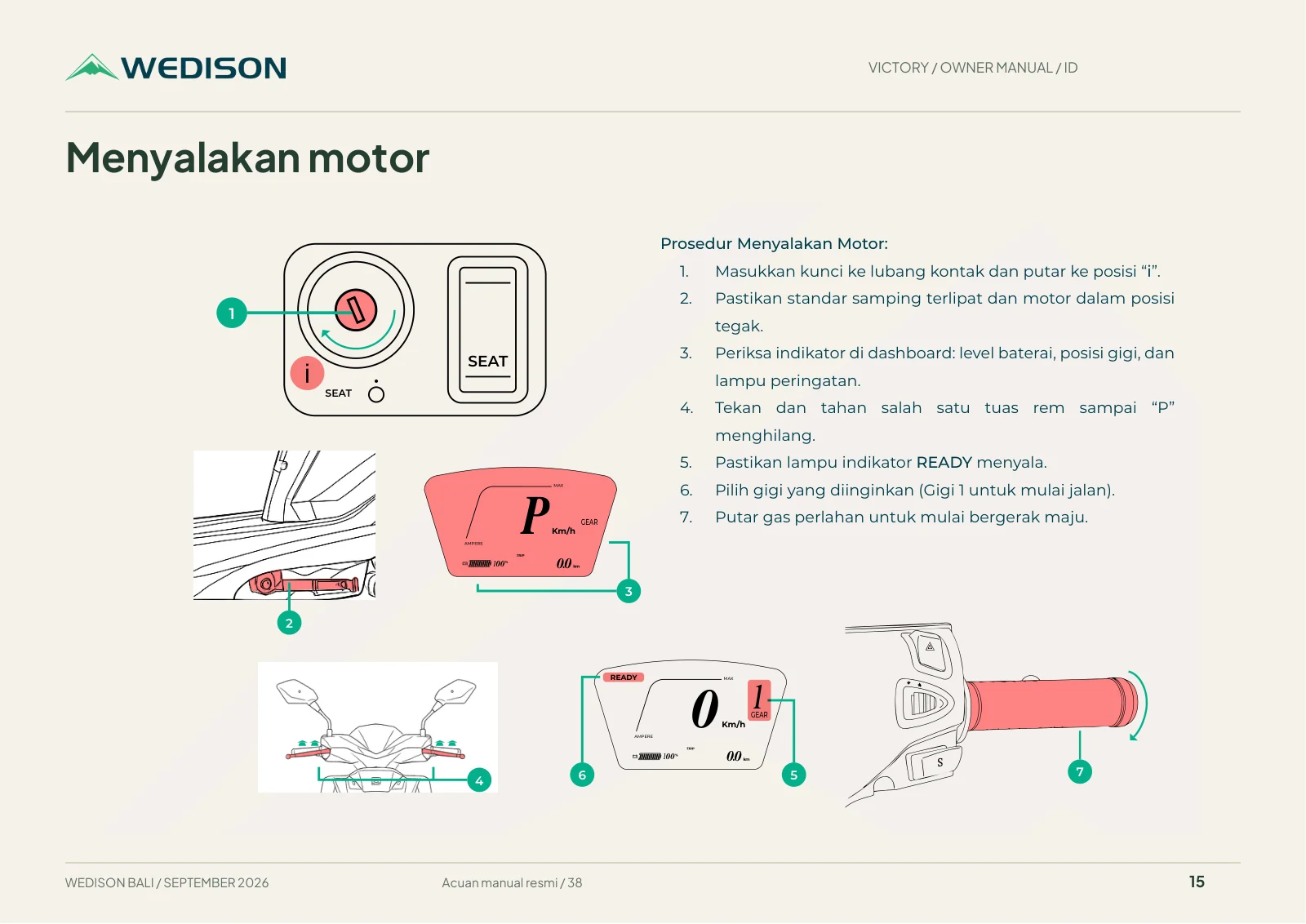 Menyalakan motor / Halaman 15