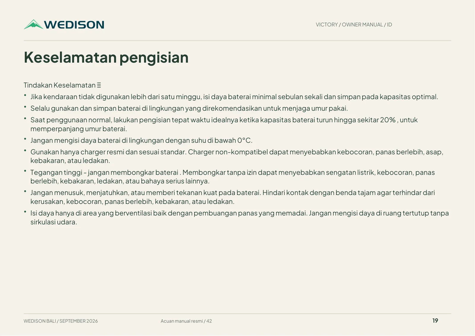 Keselamatan pengisian / Halaman 19